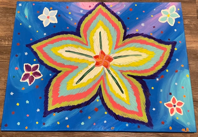 Space flower on canvas